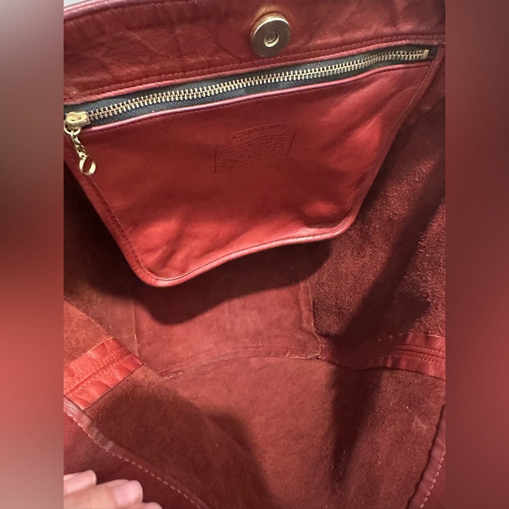 COACH Vintage Duffle SOHO XL cranberry Leather tote Bag - Picture 8 of 11